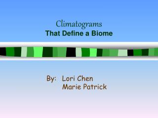 Climatograms That Define a Biome