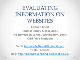 EVALUATING INFORMATION ON WEBSITES