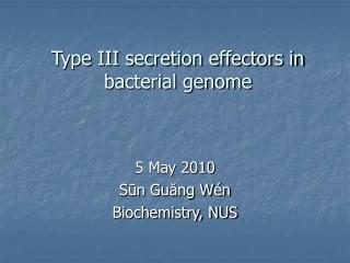 Type III secretion effectors in bacterial genome