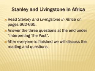 Stanley and Livingstone in Africa