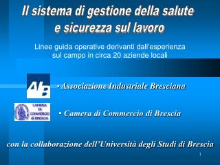 Il sistema di gestione della salute e sicurezza sul lavoro