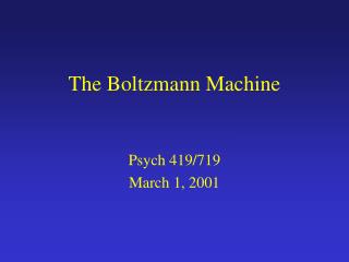 The Boltzmann Machine