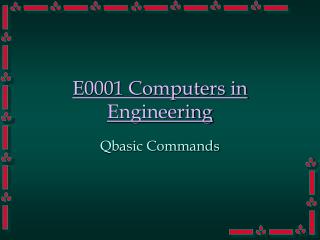 E0001 Computers in Engineering