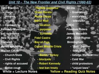 Unit 10 – The New Frontier and Civil Rights (1960-63)