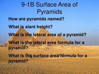 9-1B Surface Area of Pyramids