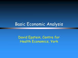 Basic Economic Analysis