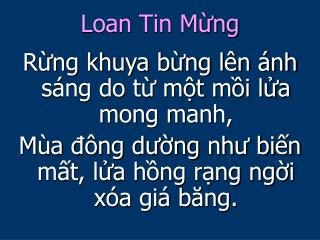 Loan Tin Mừng