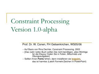 Constraint Processing Version 1.0-alpha