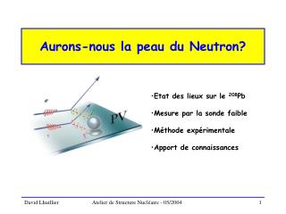 Aurons-nous la peau du Neutron?