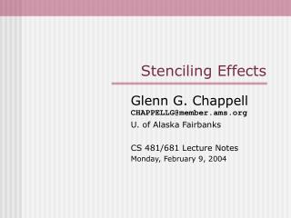 Stenciling Effects