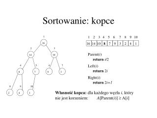 Sortowanie: kopce