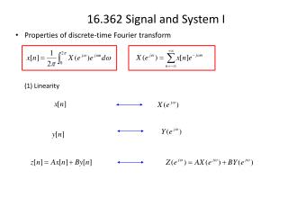 Properties of discrete-time Fourier transform