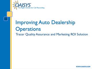 Improving Auto Dealership Operations