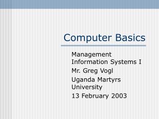 Computer Basics