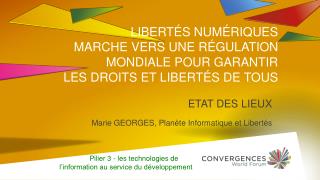 ETAT DES LIEUX Marie GEORGES, Planète Informatique et Libertés