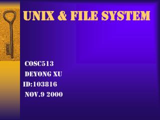 UNIX &amp; file system