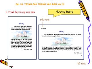 Bài 18. TRÌNH BÀY TRANG VĂN BẢN VÀ IN