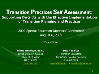 2009 Special Education Directors’ Conference August 6, 2009