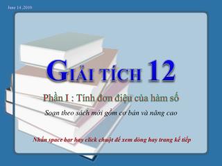 G IẢI TÍCH 12
