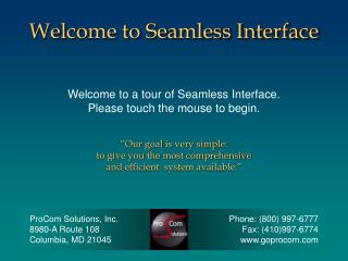 Welcome to Seamless Interface
