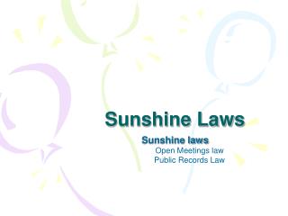 Sunshine Laws