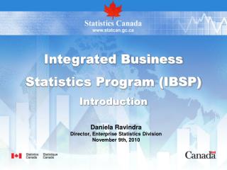 Integrated Business Statistics Program (IBSP) Introduction