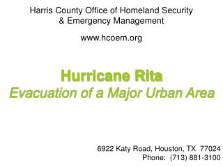 Harris County Office of Homeland Security &amp; Emergency Management hcoem