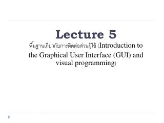 Lecture 5