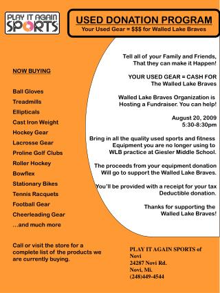 NOW BUYING Ball Gloves Treadmills Ellipticals Cast Iron Weight Hockey Gear Lacrosse Gear