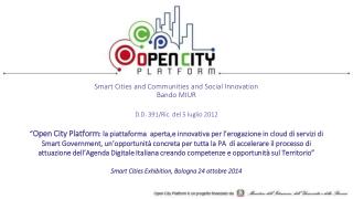 Smart Cities and Communities and Social Innovation Bando MIUR