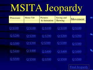 MSITA Jeopardy