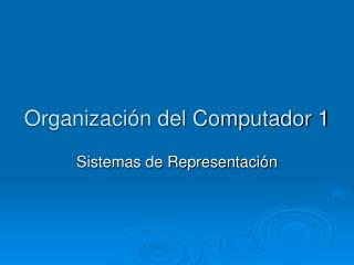 Organización del Computador 1