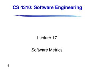 Lecture 17 Software Metrics