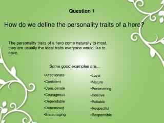 Question 1