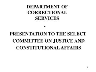 DEPARTMENT OF CORRECTIONAL SERVICES