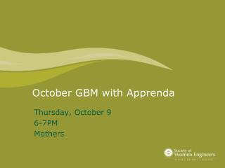 October GBM with Apprenda
