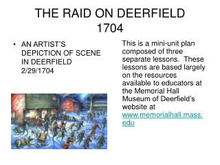 THE RAID ON DEERFIELD 1704