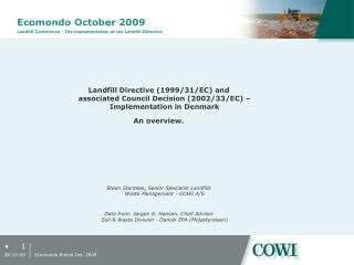 Ecomondo October 2009 Landfill Conference - The implementation of the Landfill Directive