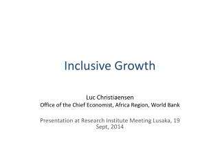 Inclusive Growth