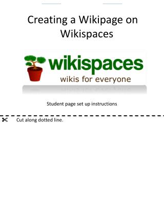 Student page set up instructions