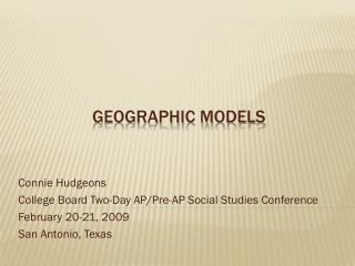 Geographic Models