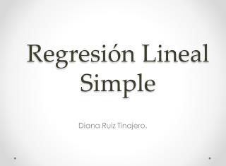 Regresión Lineal Simple