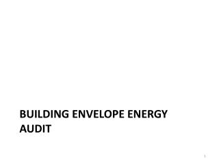 Building Envelope Energy Audit