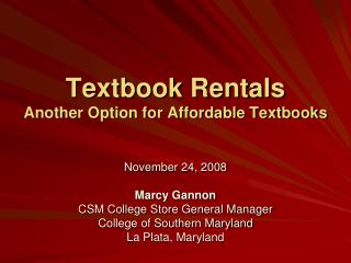 Textbook Rentals Another Option for Affordable Textbooks