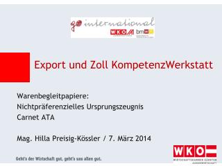 Export und Zoll KompetenzWerkstatt