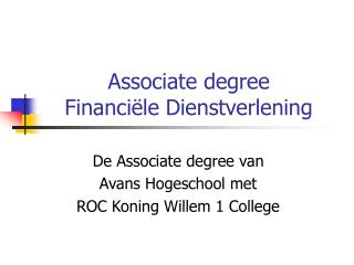 Associate degree Financiële Dienstverlening