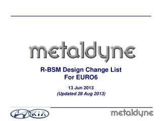 R-BSM Design Change List For EURO6