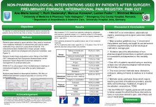 NON-PHARMACOLOGICAL INTERVENTIONS USED BY PATIENTS AFTER SURGERY.