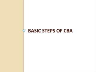 Basic steps of CBA