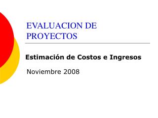 EVALUACION DE PROYECTOS